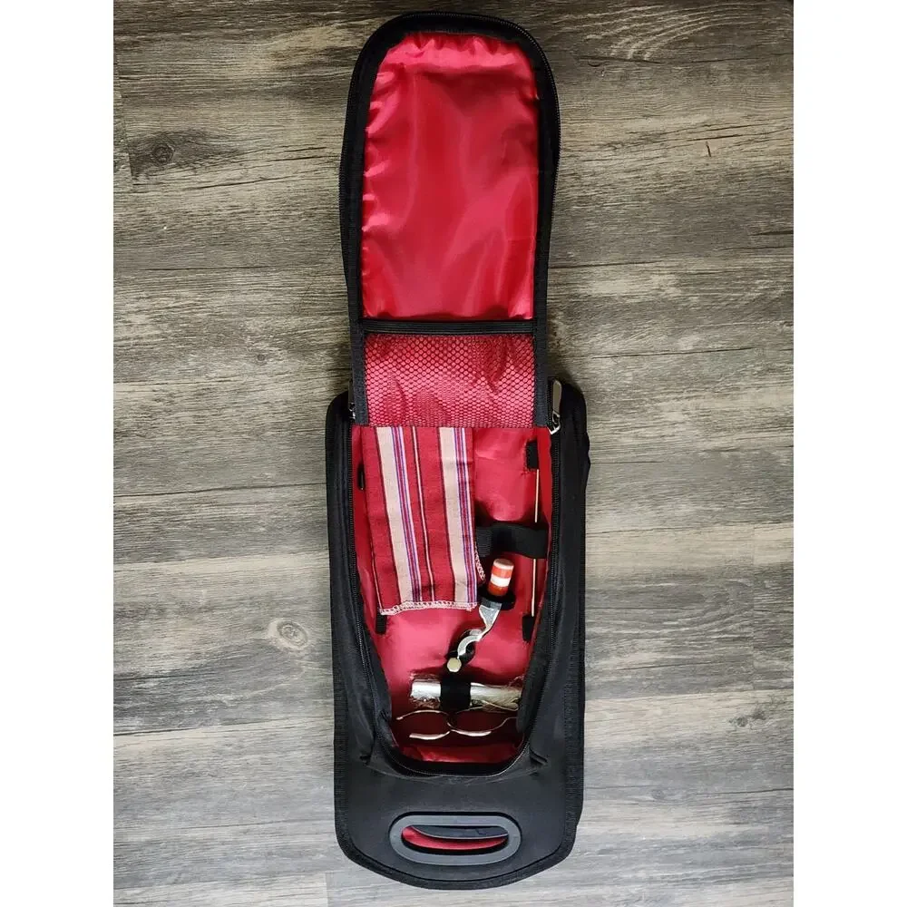 Wine Travel Bag Set Insulated Wine Bottle Carrier Tote Pack Luggage Case